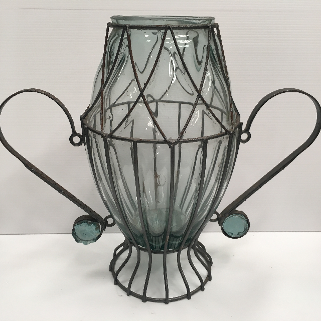 VASE (Large), Mexican Glass & Iron 